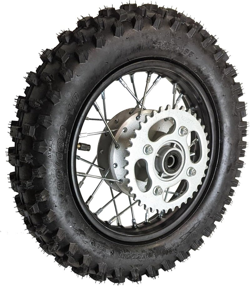 RedCap 10" Rear Wheel Rim Tire Assembly 12mm Bearing 50cc 70cc 90cc 110cc Dirt Pit Pro Trail Bike CRF50 DRZ70 PW50 BBR50 TTR50 DRZ50 SSR 2.50-10 1.4x10 Rear Drum Brake (Tire: 2.50-10 with Drum Brake) - Image 2